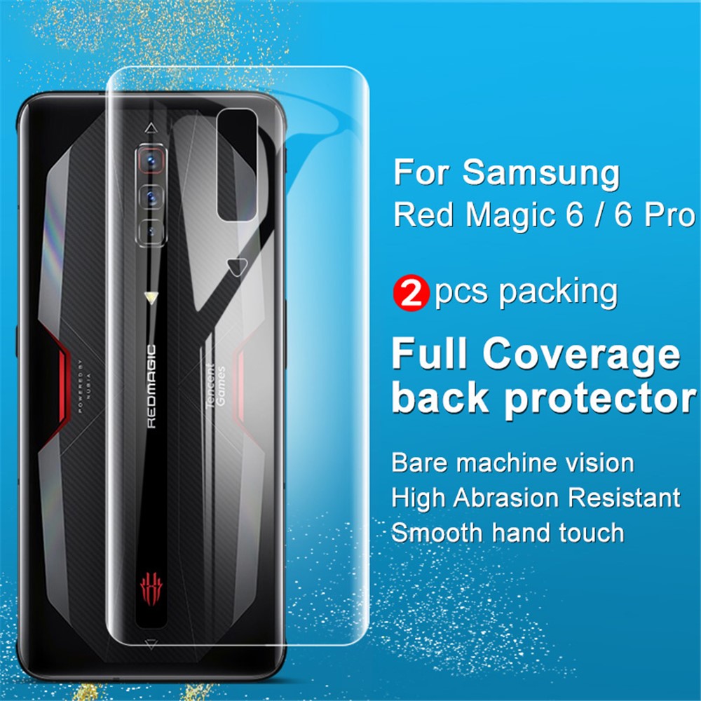 IMAK 2Pcs/Set Full Coverage High Definition TPU Hydrogel Film III Back Protector for ZTE nubia Red Magic 6 Pro / ZTE nubia Red Magic 6-5
