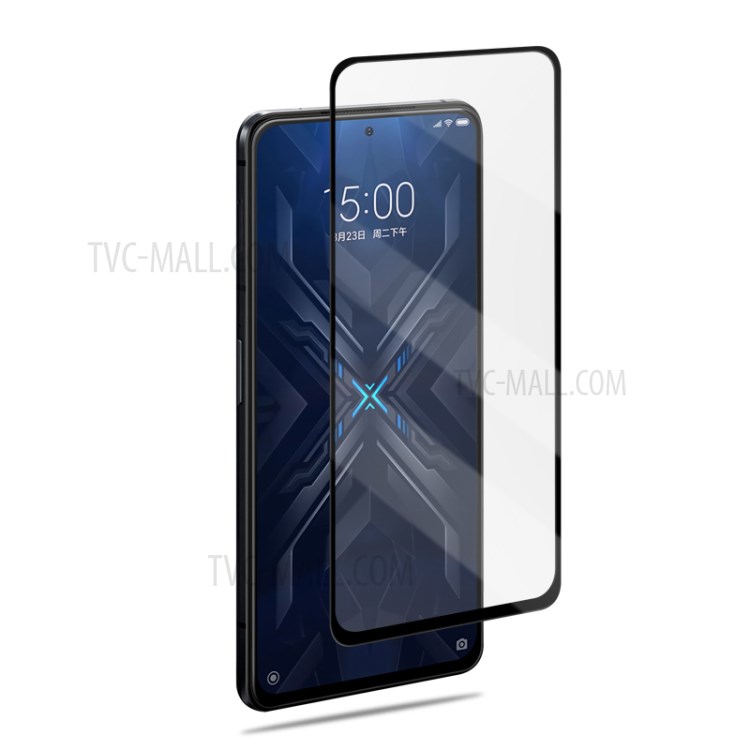 AMORUS for Xiaomi Black Shark 4 Pro 3D Curved Tempered Glass Full Screen Point Glue Protector Film - Black-3