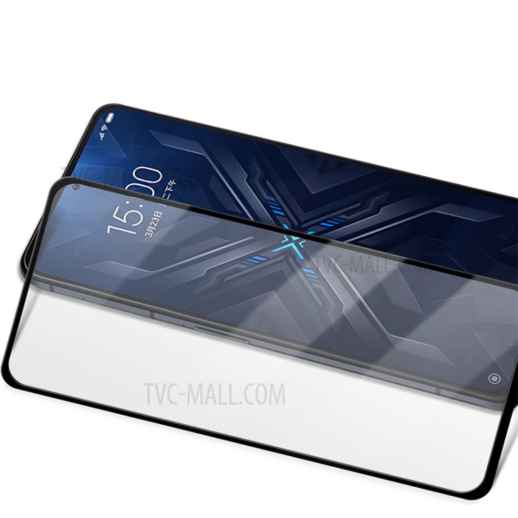 AMORUS for Xiaomi Black Shark 4 Pro 3D Curved Tempered Glass Full Screen Point Glue Protector Film - Black-6
