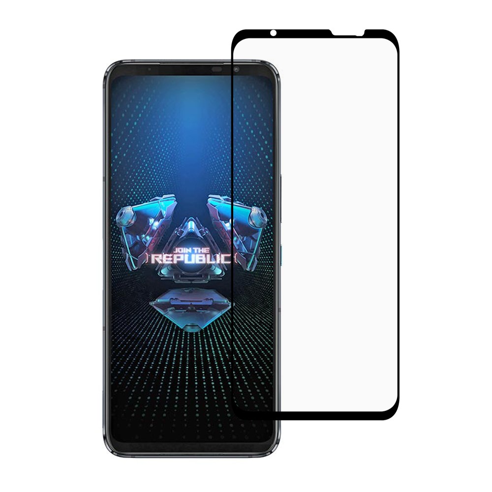 Full Size Coverage Full Glue Silk Print Tempered Glass Screen Protector for Asus ROG Phone 5-1