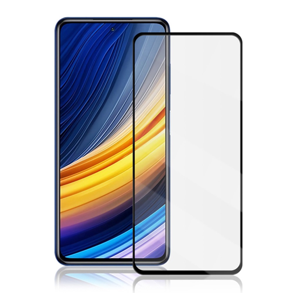 AMORUS Silk Printing HD Full Glue Full Coverage Tempered Glass Screen Protector for Xiaomi Poco X3 Pro - Black-1