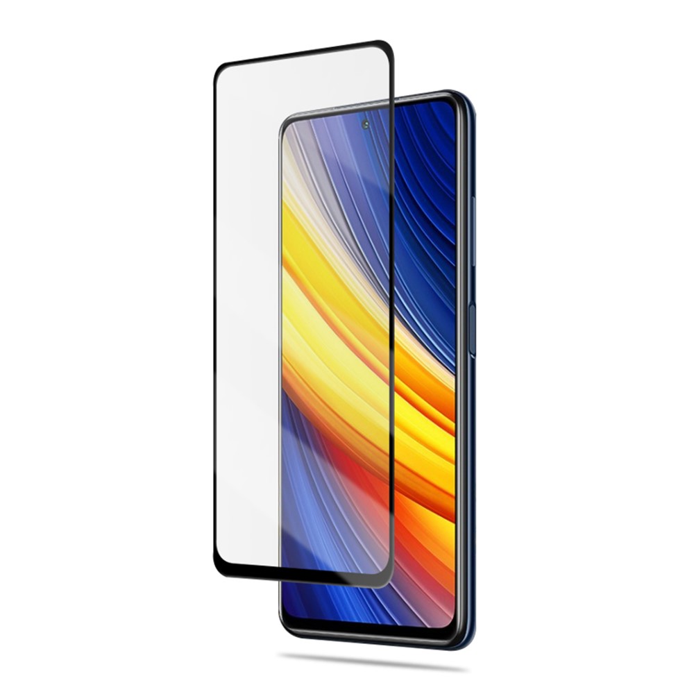 AMORUS Silk Printing HD Full Glue Full Coverage Tempered Glass Screen Protector for Xiaomi Poco X3 Pro - Black-3