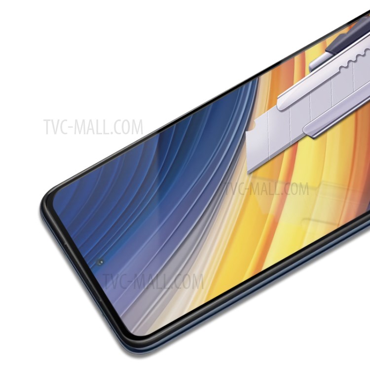 AMORUS Silk Printing HD Full Glue Full Coverage Tempered Glass Screen Protector for Xiaomi Poco X3 Pro - Black-5