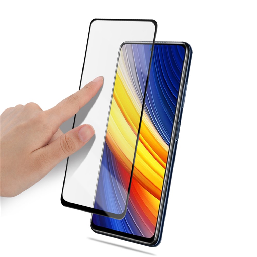 AMORUS Silk Printing HD Full Glue Full Coverage Tempered Glass Screen Protector for Xiaomi Poco X3 Pro - Black-7