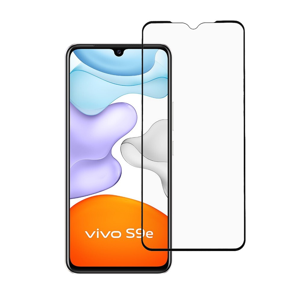 Full Coverage Silk Printing Full Glue Tempered Glass Screen Protector for vivo S9e-1