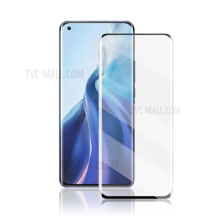 AMORUS Anti-explosion Full Glue Curved Tempered Glass Full Screen Film for Xiaomi Mi 11 - Black-2
