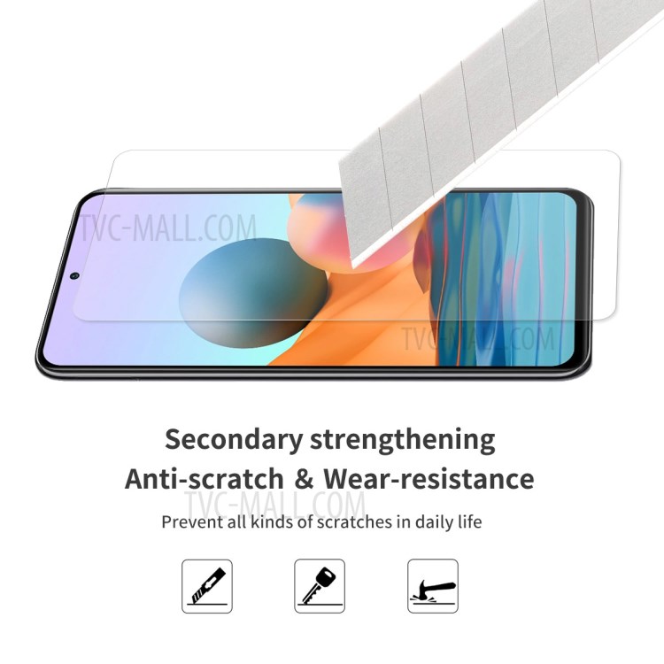 HAT-PRINCE 2Pcs/Set Ultra Clear 0.26mm 9H 2.5D Arc Edge Tempered Glass Screen Protector for Xiaomi Redmi Note 10 Pro/Note 10 Pro Max-2