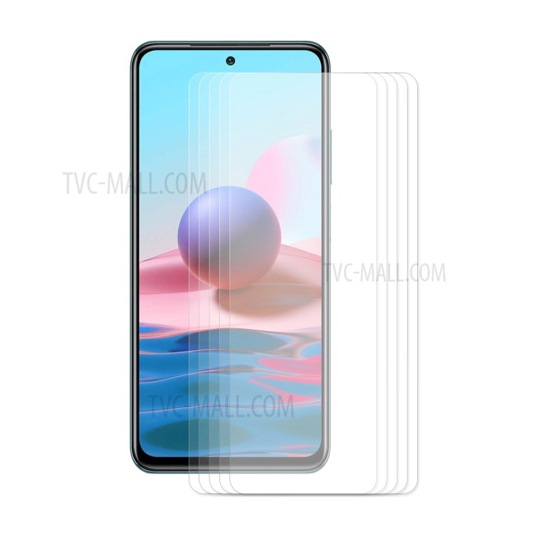 5Pcs HAT-PRINCE 0.26mm 9H 2.5D Arc Edge Tempered Glass Screen Film for Xiaomi Redmi Note 10 4G / Note 10S-1