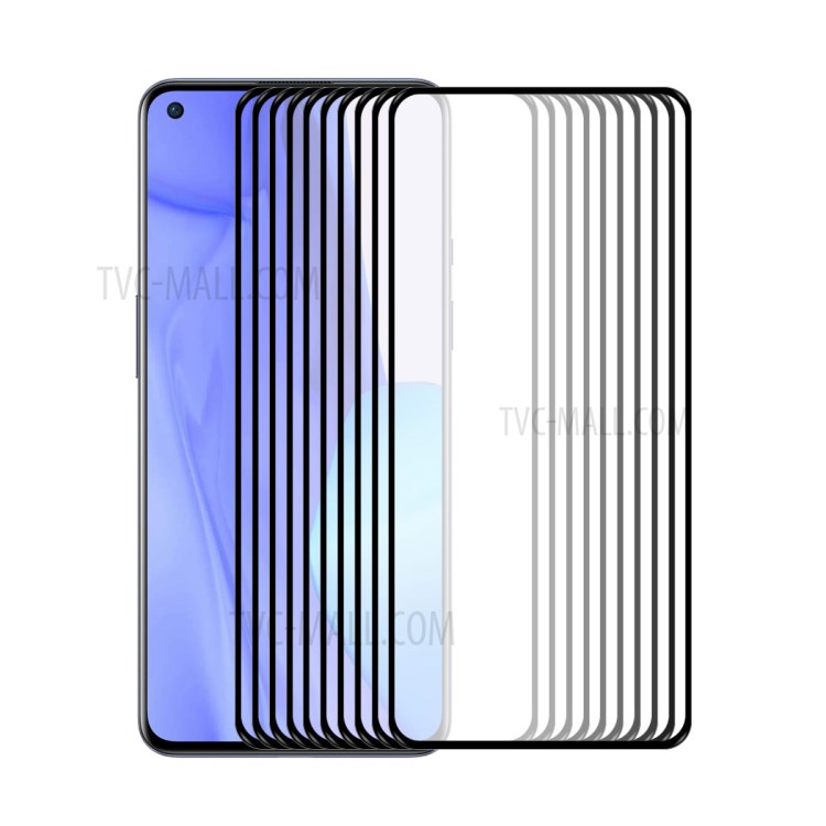 10Pcs/Set ENKAY Ultra Slim 0.26mm 9H 2.5D Arc Edge Full Glue Tempered Glass Screen Protection Film for OnePlus 9/9R-1