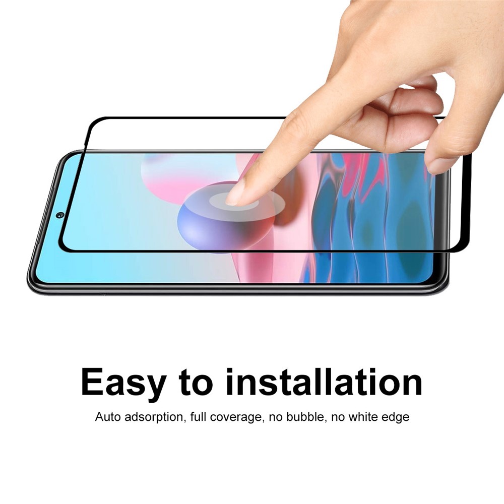 10 Unids / Set Enkay 0.26mm 9H 2.5D Arc Edge Ultra Clear Pegamento Completo Película De Protección De Pantalla De Cristal Templado Para Xiaomi Redmi Note 10 4G / Note 10S-6