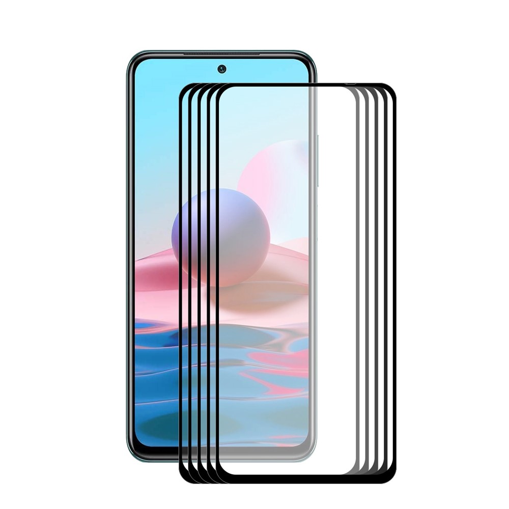 5pcs ENKAY 0.26mm 9H 2.5D Arc Edge Tempered Glass Screen Protection Film for Xiaomi Redmi Note 10 4G/Note 10S-1