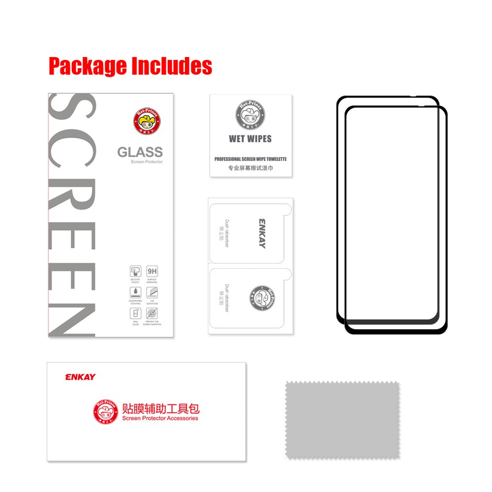 2pcs ENKAY for Xiaomi Redmi Note 10 4G/Note 10S 0.26mm 9H Full Screen Tempered Glass Protector Films-9
