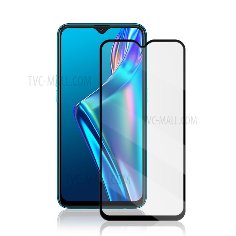AMORUS Full Glue Full Screen HD Clear Silk Printing Anti-explosion Tempered Glass Protector for Oppo A12 - Black-2