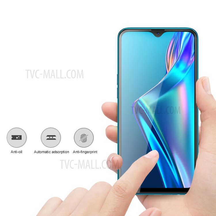 AMORUS Full Glue Full Screen HD Clear Silk Printing Anti-explosion Tempered Glass Protector for Oppo A12 - Black-3