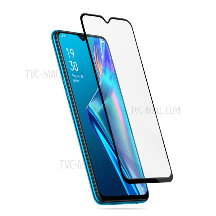AMORUS Full Glue Full Screen HD Clear Silk Printing Anti-explosion Tempered Glass Protector for Oppo A12 - Black-4