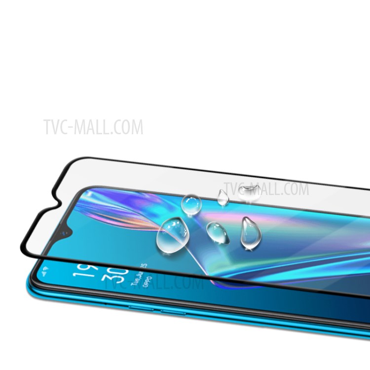 AMORUS Full Glue Full Screen HD Clear Silk Printing Anti-explosion Tempered Glass Protector for Oppo A12 - Black-5