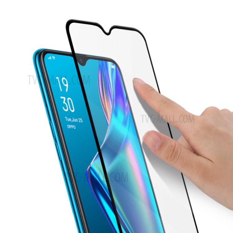 AMORUS Full Glue Full Screen HD Clear Silk Printing Anti-explosion Tempered Glass Protector for Oppo A12 - Black-6