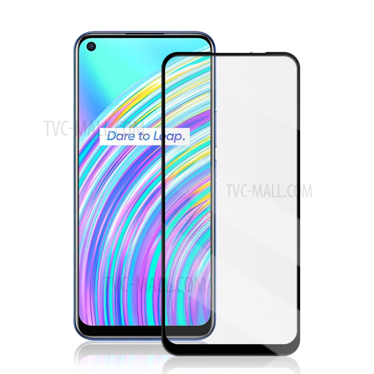 AMORUS Full Glue Full Screen HD Clear Silk Printing Anti-explosion Tempered Glass Protector for Realme C17 - Black-2