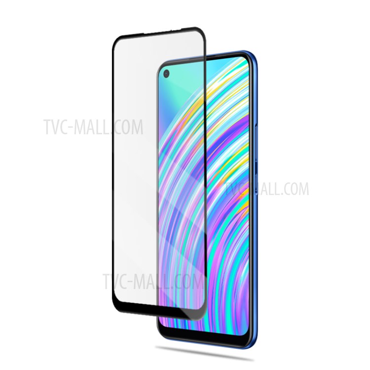 AMORUS Full Glue Full Screen HD Clear Silk Printing Anti-explosion Tempered Glass Protector for Realme C17 - Black-4