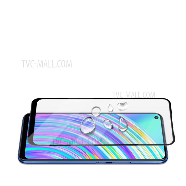 AMORUS Full Glue Full Screen HD Clear Silk Printing Anti-explosion Tempered Glass Protector for Realme C17 - Black-5