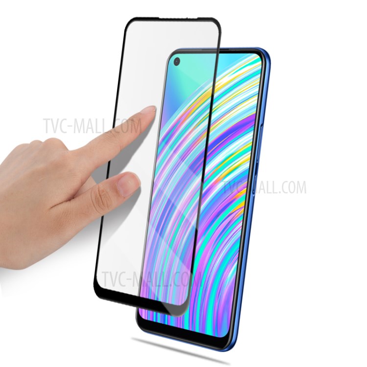 AMORUS Full Glue Full Screen HD Clear Silk Printing Anti-explosion Tempered Glass Protector for Realme C17 - Black-6