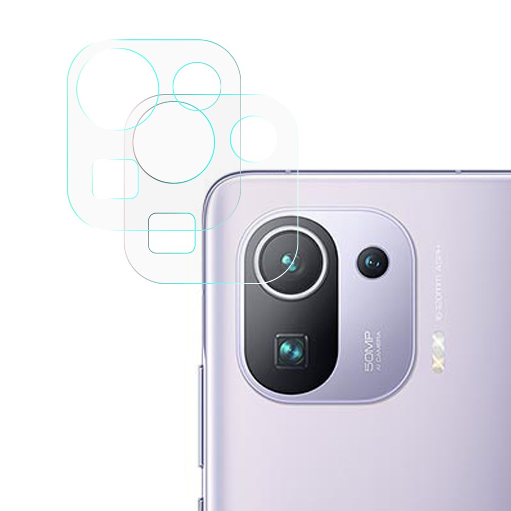 2PCS/Set 3D Arc Edge Full Coverage Ultra Clear Tempered Glass Camera Lens Film for Xiaomi Mi 11 Pro-1