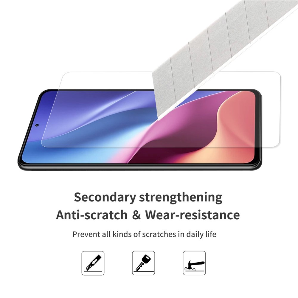 HAT PRINCE 0.26mm 9H 2.5D Arc Edge Tempered Glass Screen Protector for Xiaomi Poco F3-5
