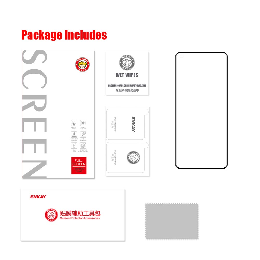 HAT-PRINCE 0.26mm 9H 3D Curved Full Screen Guard Ultra Clear Tempered Glass Protector for OnePlus 9 Pro-8