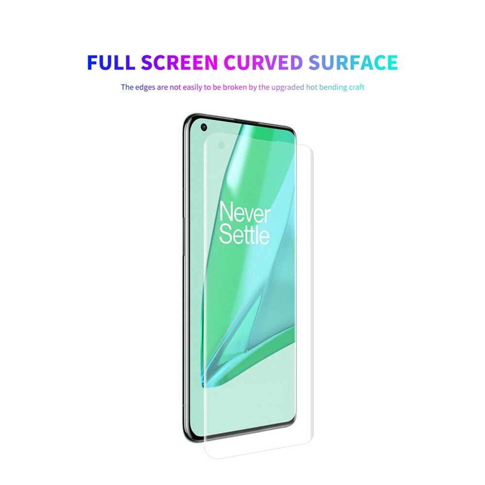 ENKAY 2Pcs/Set 3D Full Screen Hot Bending Curved PET HD Guard Film for OnePlus 9 Pro (Support for Fingerprint Unlocking)-2