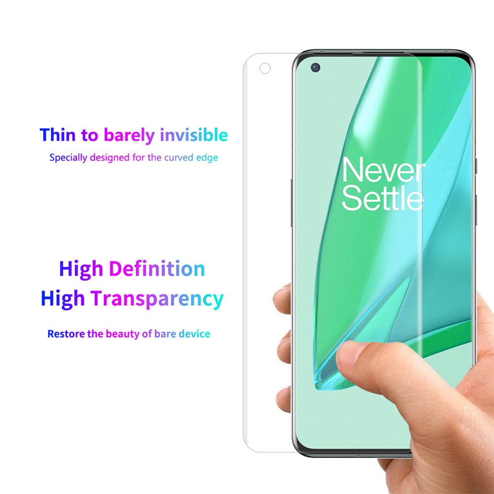 ENKAY 2Pcs/Set 3D Full Screen Hot Bending Curved PET HD Guard Film for OnePlus 9 Pro (Support for Fingerprint Unlocking)-3
