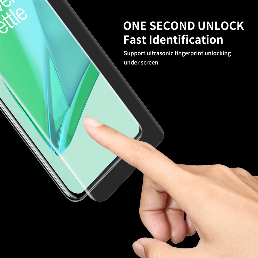 ENKAY 2Pcs/Set 3D Full Screen Hot Bending Curved PET HD Guard Film for OnePlus 9 Pro (Support for Fingerprint Unlocking)-4