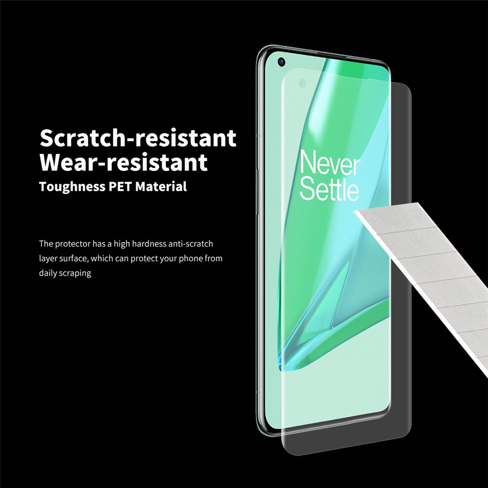 ENKAY 2Pcs/Set 3D Full Screen Hot Bending Curved PET HD Guard Film for OnePlus 9 Pro (Support for Fingerprint Unlocking)-5