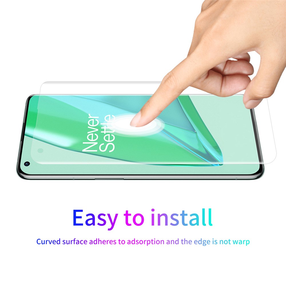 ENKAY 2Pcs/Set 3D Full Screen Hot Bending Curved PET HD Guard Film for OnePlus 9 Pro (Support for Fingerprint Unlocking)-6