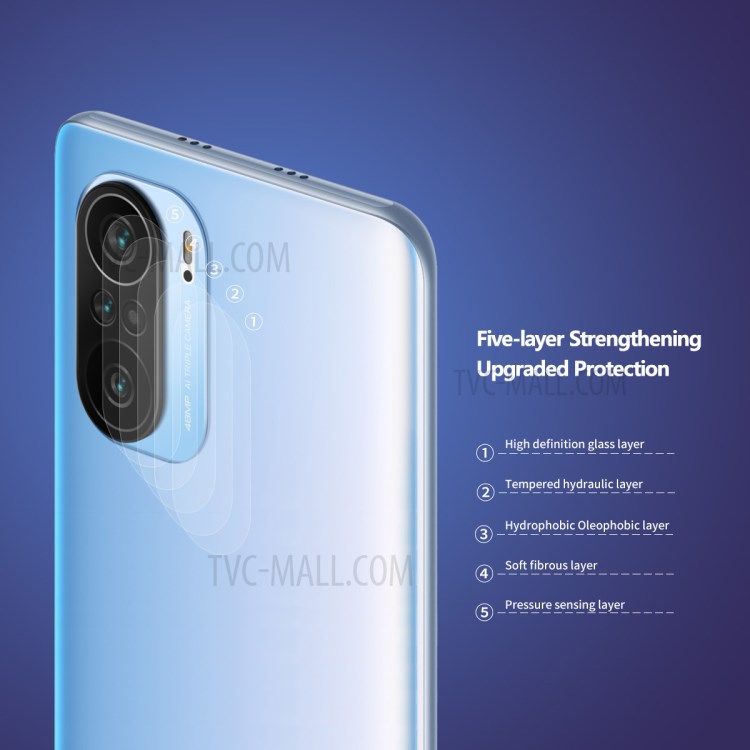 10Pcs ENKAY Wear-resistant Ultra Clear Camera Lens Film for Xiaomi Poco F3 0.2mm 9H 2.15D Arc Edge Tempered Glass Protector-2
