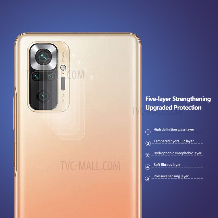 5Pcs ENKAY Wear-resistant Ultra Clear Camera Lens Film for Xiaomi Redmi Note 10 Pro/Note 10 Pro Max 0.2mm 9H 2.15D Arc Edge Tempered Glass Protector-2