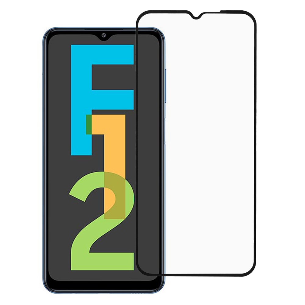 Anti-explosion Silk Print Full Glue Tempered Glass Screen Protector Film for Samsung Galaxy F12-1