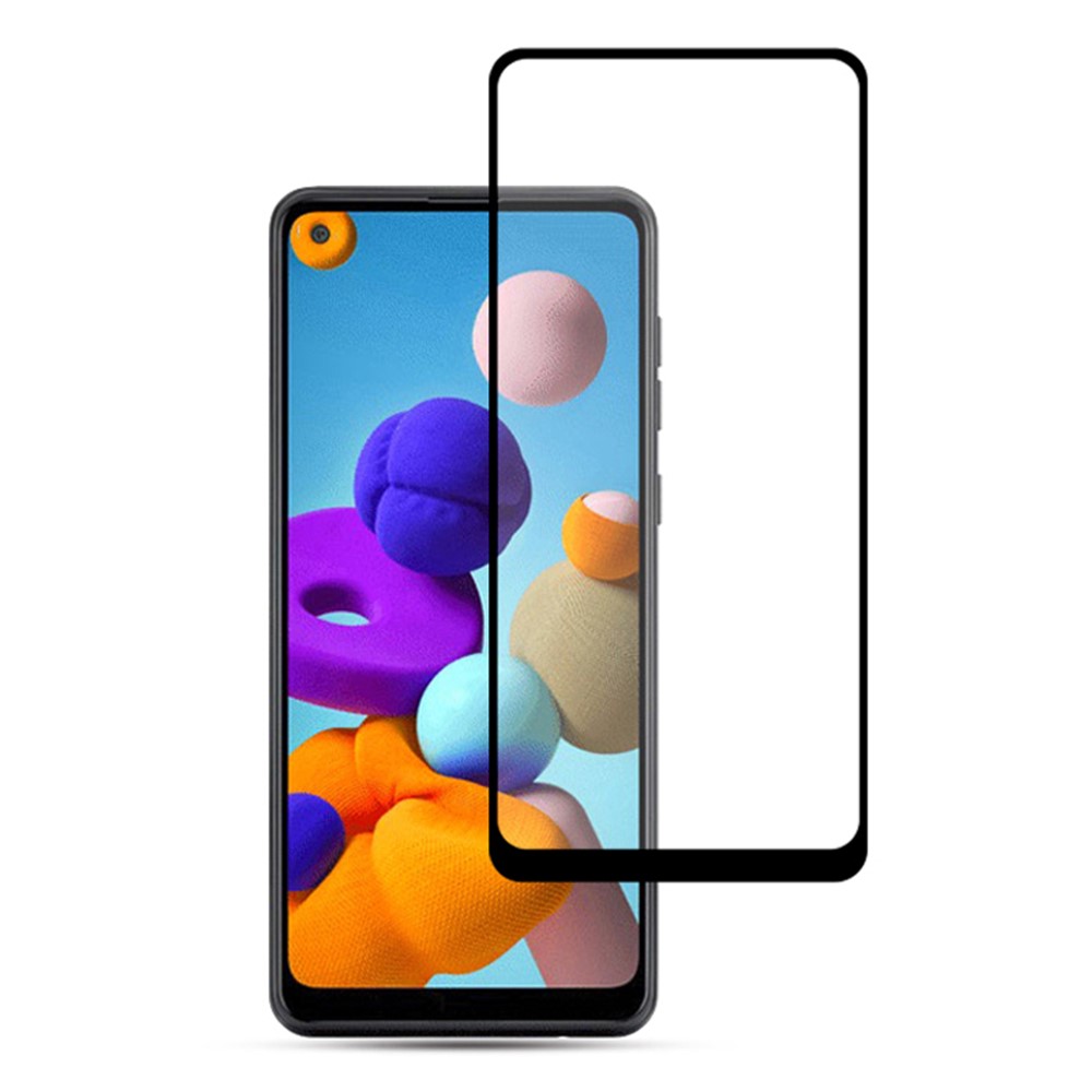 MOCOLO Silk Printing HD Full Glue Full Coverage Tempered Glass Screen Protector for Samsung Galaxy A21 - Black-1