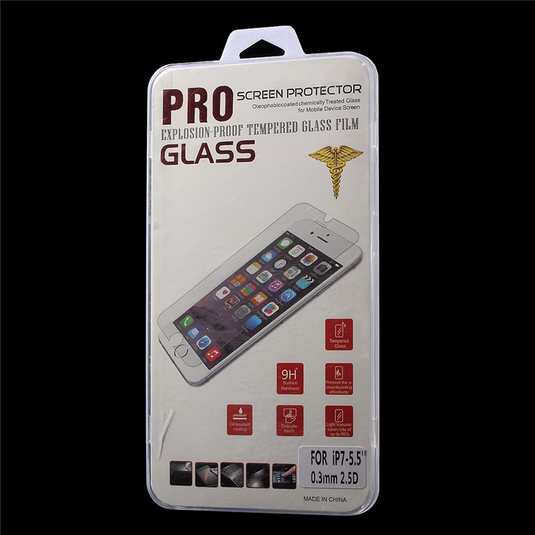 Para iPhone 8 Plus / 7 Plus 0,3 mm de vidrio templado Protector de película de pantalla 2.5D Arc Edge-5