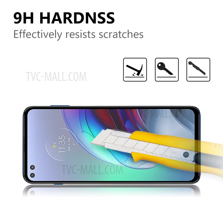 Anti-Burst Ultra Clear Full Glue Tempered Glass Film Black Edges Full Screen Coverage Protector for Motorola Moto G100/Edge S-3