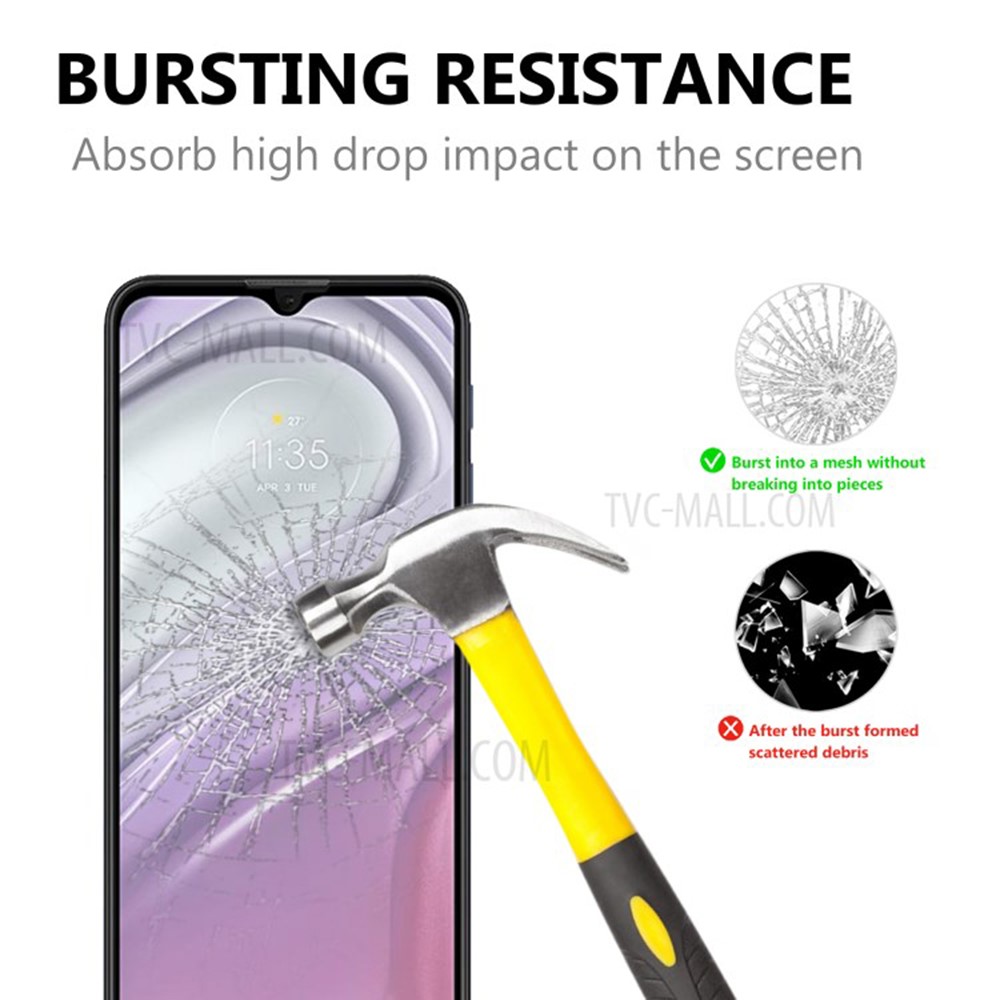 Full Screen Anti-fingerprint Tempered Glass Screen Protector Film Guard (Full Glue) for Motorola Moto G20-2