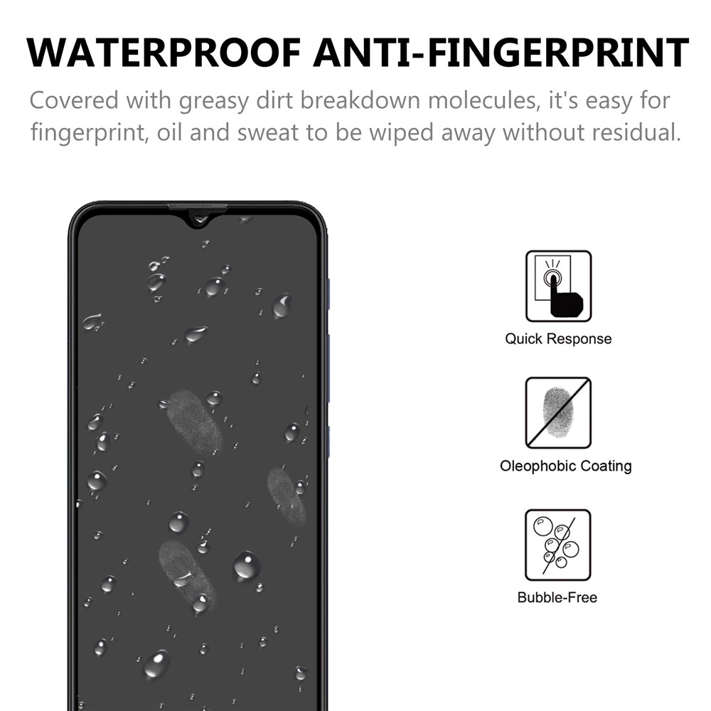 Full Screen Anti-fingerprint Tempered Glass Screen Protector Film Guard (Full Glue) for Motorola Moto G20-4