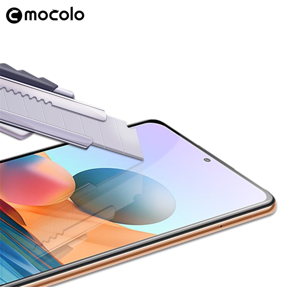 MOCOLO Anti-explosion Silk Printing Tempered Glass Full Size Screen Full Glue Film for Xiaomi Redmi Note 10 Pro/Note 10 Pro Max - Black-5