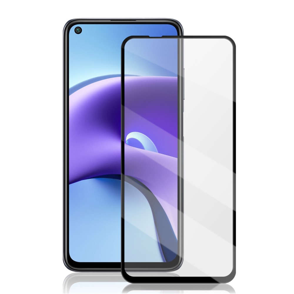 AMORUS Silk Printing Full Glue Tempered Glass Full Screen Covering Protector Film for Xiaomi Redmi Note 9 5G/Note 9T 5G - Black-1
