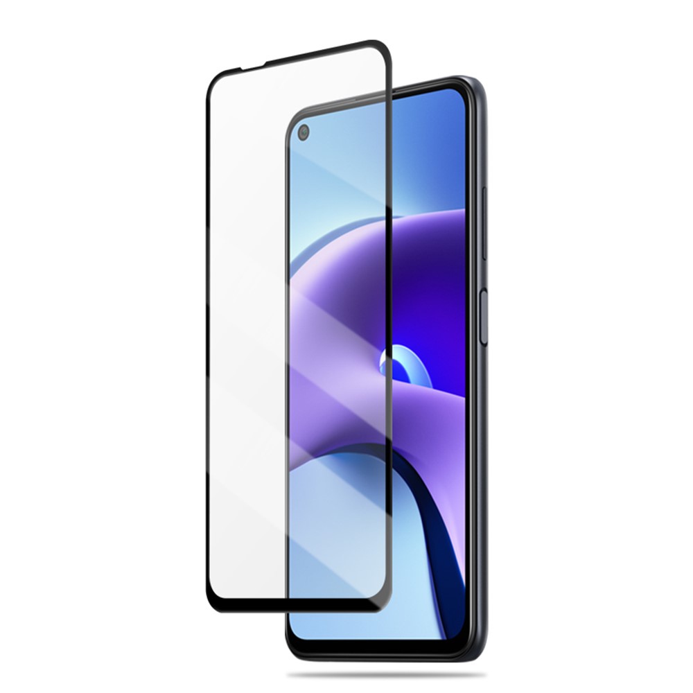 AMORUS Silk Printing Full Glue Tempered Glass Full Screen Covering Protector Film for Xiaomi Redmi Note 9 5G/Note 9T 5G - Black-4