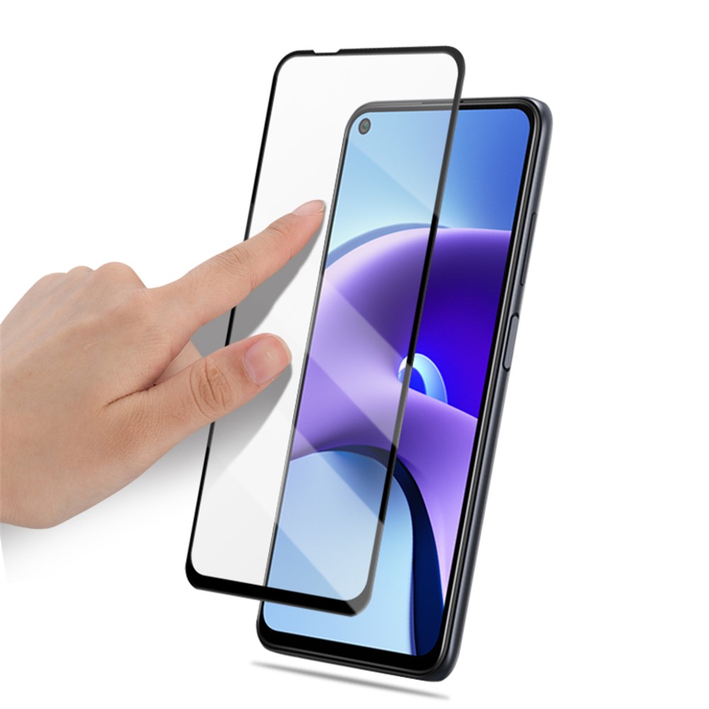 AMORUS Silk Printing Full Glue Tempered Glass Full Screen Covering Protector Film for Xiaomi Redmi Note 9 5G/Note 9T 5G - Black-6