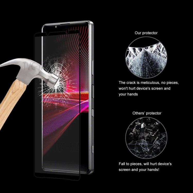 HAT PRINCE Full Size 0.26mm 9H 2.5D Arc Edge Anti-explosion Tempered Glass Screen Protector Film for Sony Xperia 1 III-7