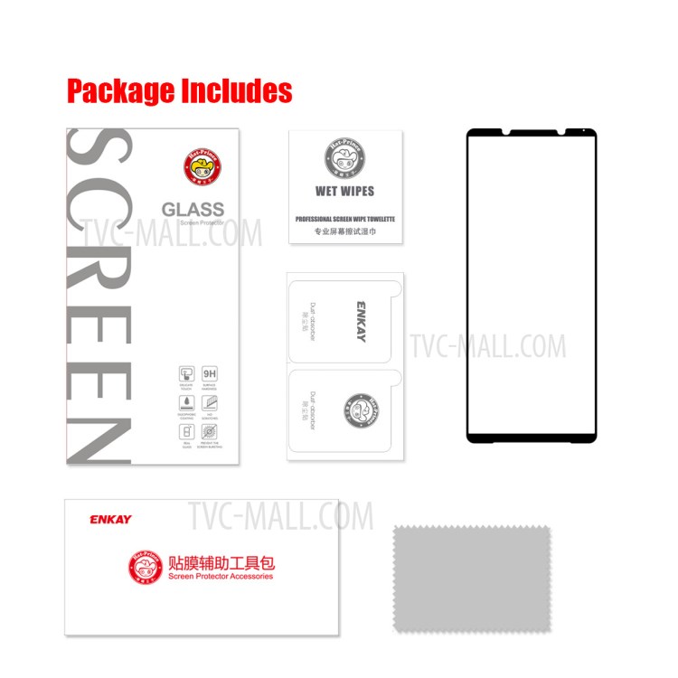 HAT PRINCE Full Size 0.26mm 9H 2.5D Arc Edge Anti-explosion Tempered Glass Screen Protector Film for Sony Xperia 1 III-9