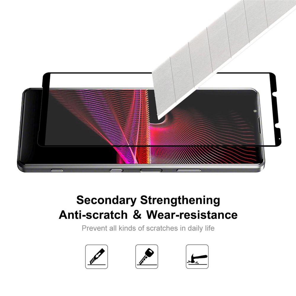 2pcs/Set HAT PRINCE Full Coverage Full Glue 0.26mm 9H Tempered Glass Screen Protector Film Guard for Sony Xperia 1 III-5