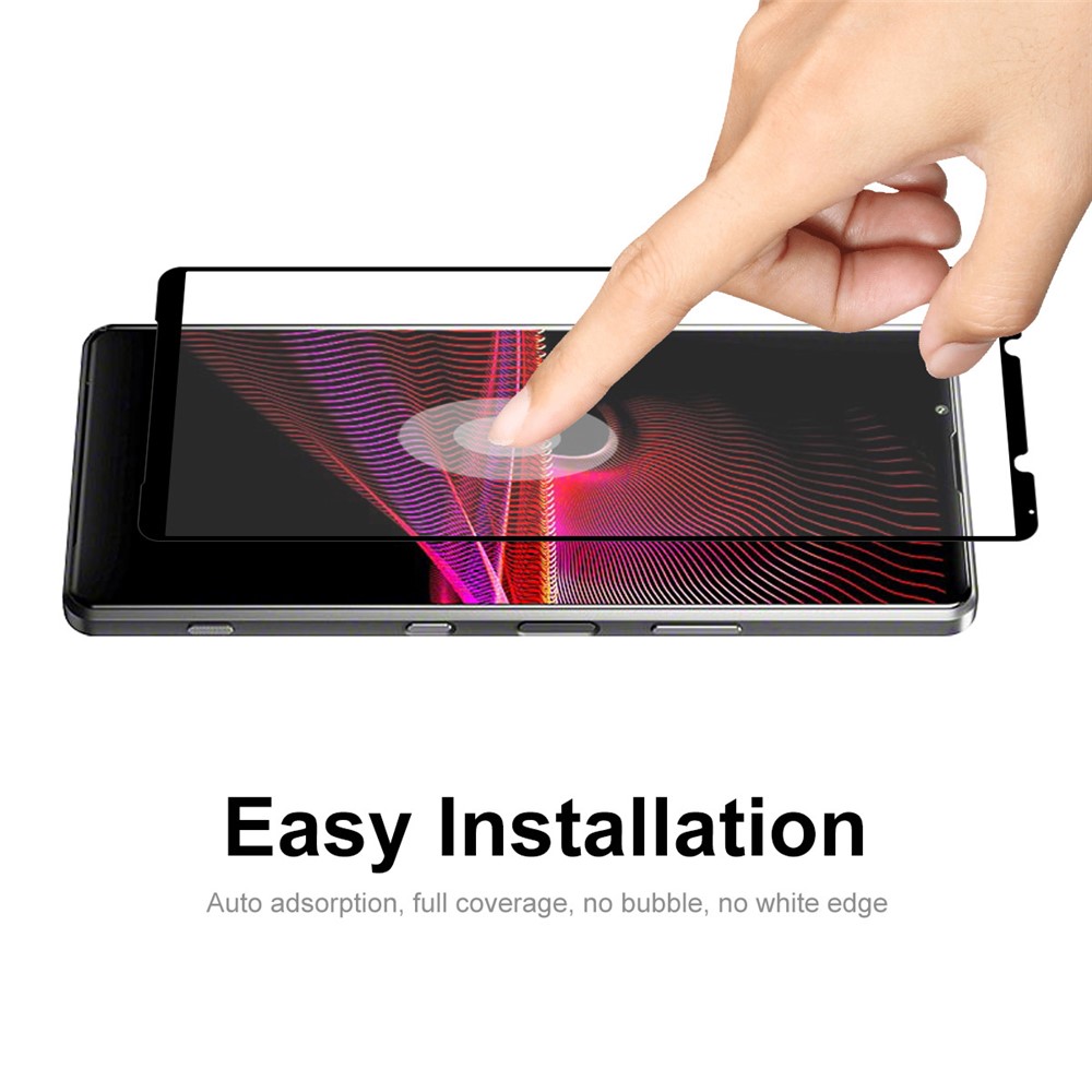 2pcs/Set HAT PRINCE Full Coverage Full Glue 0.26mm 9H Tempered Glass Screen Protector Film Guard for Sony Xperia 1 III-6