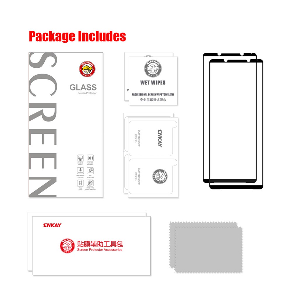 2pcs/Set HAT PRINCE Full Coverage Full Glue 0.26mm 9H Tempered Glass Screen Protector Film Guard for Sony Xperia 1 III-9
